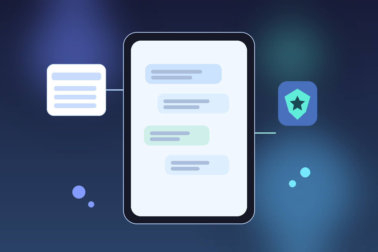 갤럭시 문자앱 전환과 메시지 경험 변화를 표현한 스마트폰 일러스트